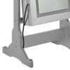 58 Inch Full Body Floor Cheval Mirror, Jewelry Storage, LED, Silver