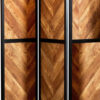 70 Inch Modern 3 Panel Folding Room Divider, Herringbone Pattern, Brown