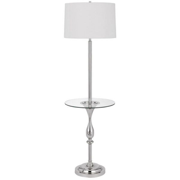 15022026699182334cab7.jpeg Ava 61 Inch Modern Floor Lamp, Glass Tray Table, 1 USB Port, Glossy, Chrome