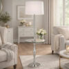 150220266991823ca6ee7.jpeg Ava 61 Inch Modern Floor Lamp, Glass Tray Table, 1 USB Port, Glossy, Chrome