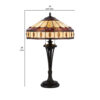 Xia 26 Inch Tiffany Style Vintage Table Lamp, Glass Shade, Antique Bronze