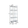15022026699182d607ee7.jpeg 79 Inch Bookcase, Metal Frame, Tempered Glass Shelves, Polished, Silver