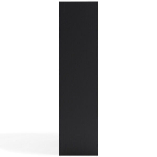 Zayla 48 Inch Tall Wood Bookcase Organizer, 8 Cube Compartments, Black