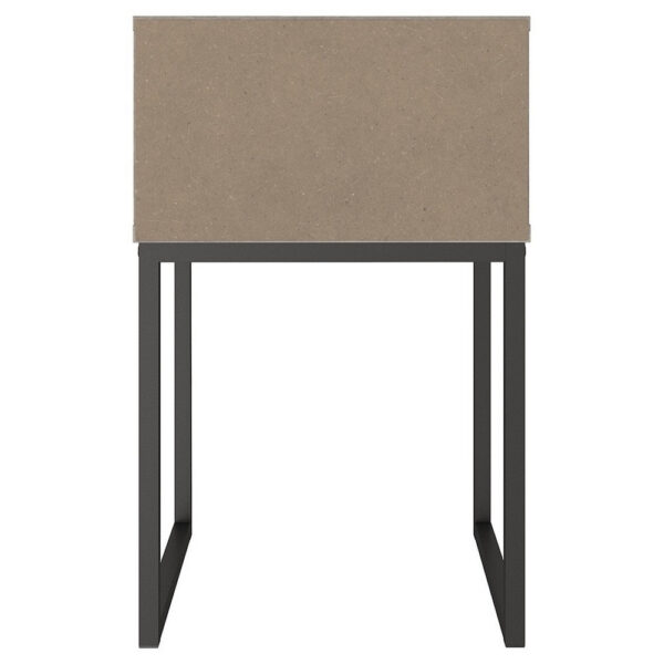 Grace 20 Inch Modern Nightstand, Metal Base, 1 Drawer, Whitewashed Wood