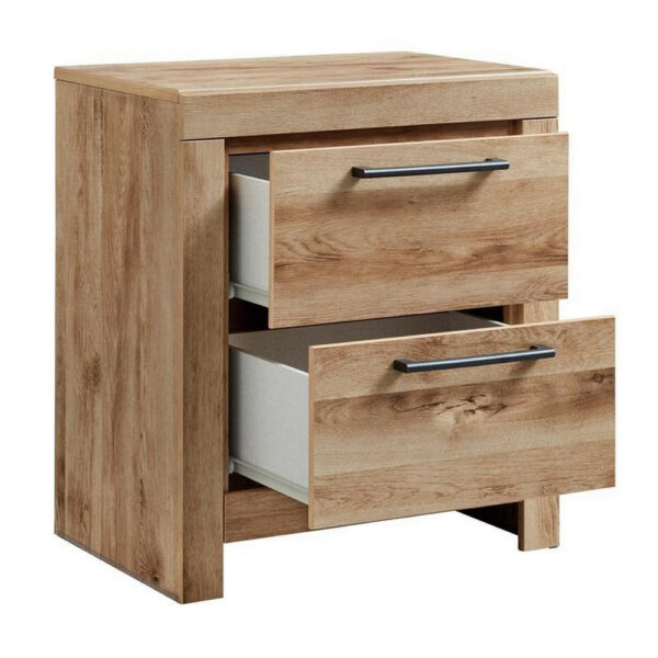 150220266991832af12d1.jpeg Amy 24 Inch Modern Wood Nightstand, 2 Drawers, 2 USB Ports, Natural Brown