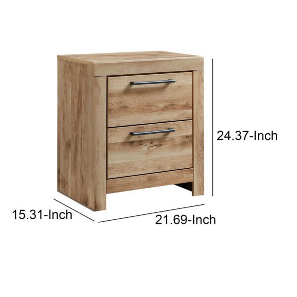 150220266991832e45b15.jpeg Amy 24 Inch Modern Wood Nightstand, 2 Drawers, 2 USB Ports, Natural Brown