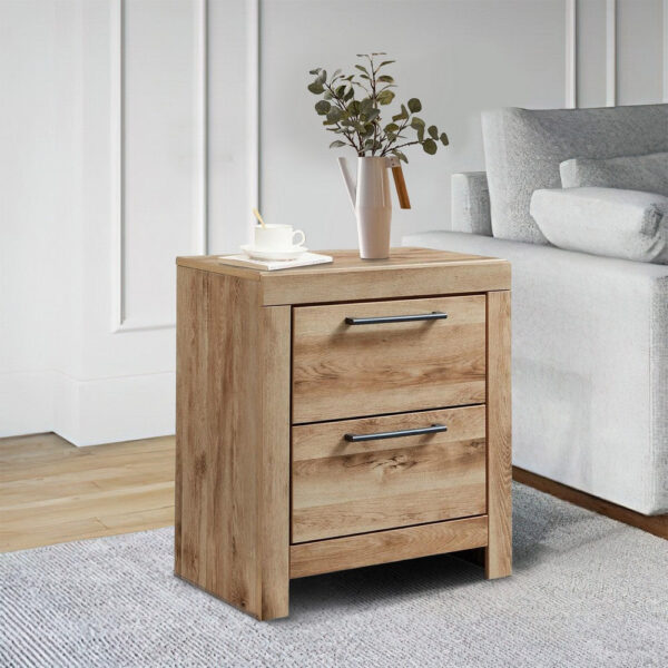 150220266991832fe65b9.jpeg Amy 24 Inch Modern Wood Nightstand, 2 Drawers, 2 USB Ports, Natural Brown