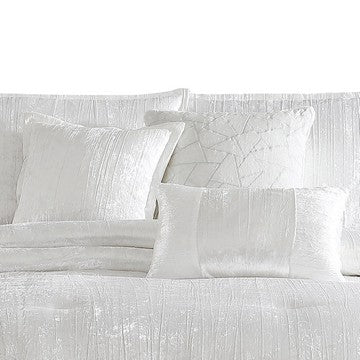150220266991837878d0f.jpeg Jay 7 Piece King Comforter Set, Polyester Velvet Deluxe Texture, White