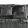 Jay 7 Piece King Comforter Set, Polyester Velvet, Deluxe Texture, Gray