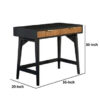 Eli 36 Inch 2 Drawer Home Office Desk, Mahogany Wood, Black, Brown