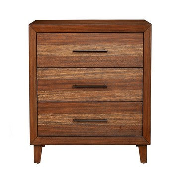 150220266991840ff13bc.jpeg Paul 35 Inch Small Dresser Chest, 3 Drawers, Metal Bar Handles, Warm Brown