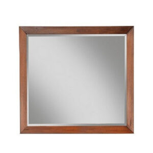 Rue 36 x 40 Rectangular Dresser Mirror, Mahogany Wood Frame, Warm Brown