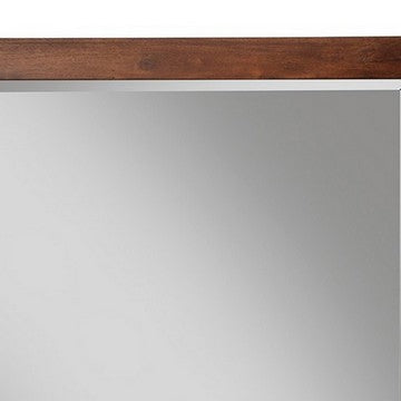Rue 36 x 40 Rectangular Dresser Mirror, Mahogany Wood Frame, Warm Brown