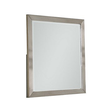 Bran 36 x 36 Modern Square Dresser Mirror, Pine Wood, Light Brown