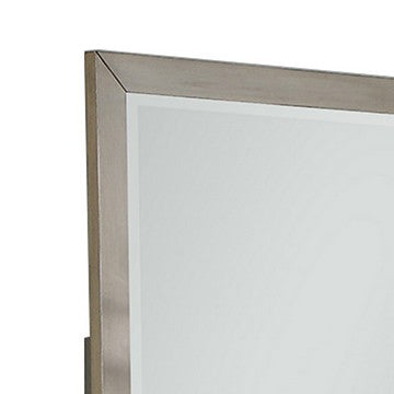 Bran 36 x 36 Modern Square Dresser Mirror, Pine Wood, Light Brown