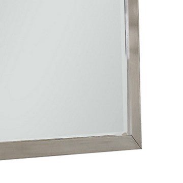 Bran 36 x 36 Modern Square Dresser Mirror, Pine Wood, Light Brown