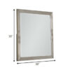 Bran 36 x 36 Modern Square Dresser Mirror, Pine Wood, Light Brown