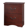 1502202669918464dba83.jpeg Bran 27 Inch 2 Drawer Nightstand, Pine Wood, Grain Details, Cherry Brown