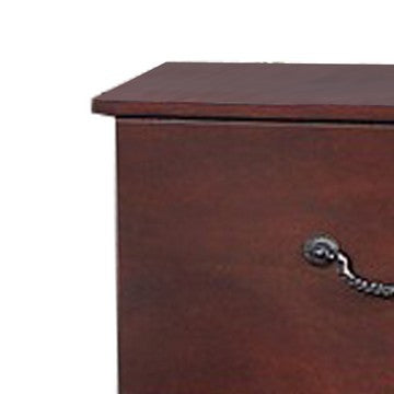 150220266991846593c36.jpeg Bran 27 Inch 2 Drawer Nightstand, Pine Wood, Grain Details, Cherry Brown