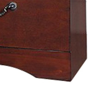 1502202669918466d11b4.jpeg Bran 27 Inch 2 Drawer Nightstand, Pine Wood, Grain Details, Cherry Brown