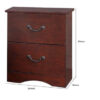 1502202669918467e010f.jpeg Bran 27 Inch 2 Drawer Nightstand, Pine Wood, Grain Details, Cherry Brown