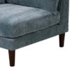 Rio 33 Inch Modular Single Arm Corner Chair, 2 Lumbar Cushions, Slate Blue