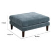 15022026699184cd31181.jpeg Rio 32 Inch Modular Ottoman, Box Cushion Seat, Wood Legs, Slate Blue Fabric