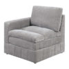 15022026699184d19cb5a.jpeg Luna 33 Inch Modular 1 Arm Corner Chair, Triple Plush Cushioned Seat, Gray