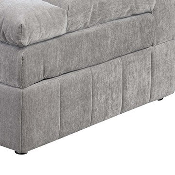 15022026699184d313724.jpeg Luna 33 Inch Modular 1 Arm Corner Chair, Triple Plush Cushioned Seat, Gray