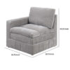 15022026699184d423bf7.jpeg Luna 33 Inch Modular 1 Arm Corner Chair, Triple Plush Cushioned Seat, Gray