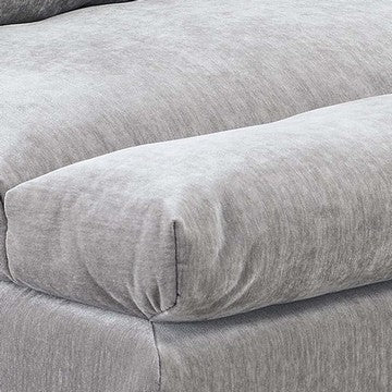 Luna 35 Inch Modular Armless Chair, Three Layer Plush Cushioned Seat, Gray