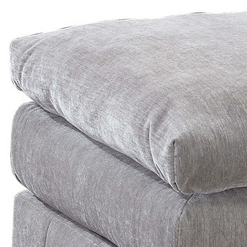 Luna 33 Inch Modular Ottoman, Three Layer Plush Cushioned Seat, Gray