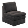 Luna 35 Inch Modular Armless Chair, 3 Layer Plush Cushion Seat, Dark Gray
