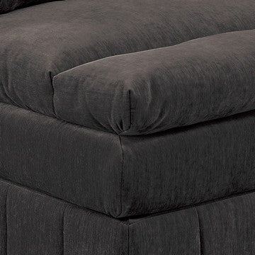 Luna 35 Inch Modular Armless Chair, 3 Layer Plush Cushion Seat, Dark Gray