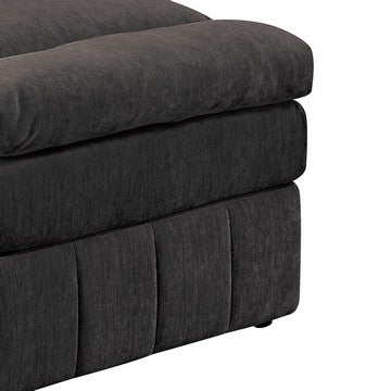 Luna 35 Inch Modular Armless Chair, 3 Layer Plush Cushion Seat, Dark Gray