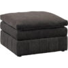 Luna 33 Inch Modular Ottoman, Three Layer Plush Cushioned Seat, Dark Gray