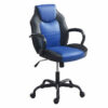 150220266991850c4a8fa.jpeg Rue 27 Inch Ergonomic Office Chair, Faux Leather Swivel Seat, Black, Blue