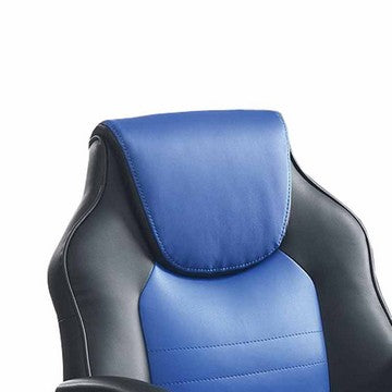 150220266991850d147d4.jpeg Rue 27 Inch Ergonomic Office Chair, Faux Leather Swivel Seat, Black, Blue
