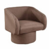 Tim 30 Inch Fabric Upholstered Accent Chair, 360 Swivel Seat, Brown