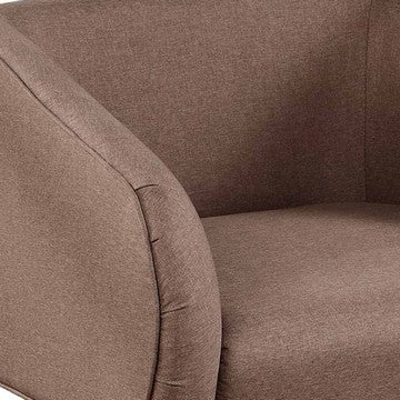 Tim 30 Inch Fabric Upholstered Accent Chair, 360 Swivel Seat, Brown