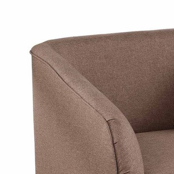 Tim 30 Inch Fabric Upholstered Accent Chair, 360 Swivel Seat, Brown