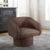 Tim 30 Inch Fabric Upholstered Accent Chair, 360 Swivel Seat, Brown