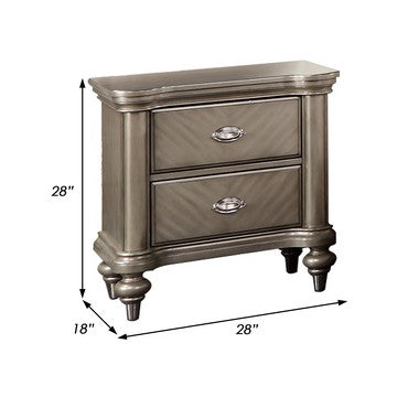 1502202669918548a8e96.jpeg Ada 28 Inch Classic Rustic 2 Drawer Nightstand, Chevron Design, Brown