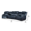 150220266991858b5c41c.jpeg Max 5 Piece Manual Recliner Sectional Set, Vegan Faux Leather, Navy Blue