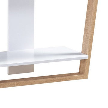 150220266991859214ffe.jpeg Hedy 34 Inch Modern Console Table, 3 Shelf, Slanted Legs, Two Toned, White