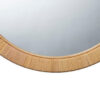 36 Inch Coastal Style Round Mirror, Hand Woven Rattan Frame, Glass, Brown