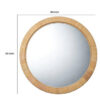 36 Inch Coastal Style Round Mirror, Hand Woven Rattan Frame, Glass, Brown