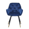 Alix 25 Inch Modern Dining Chair, Button Tufted, Set of 2, Blue, Black