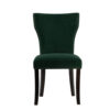 Devi 25 Inch Curved Dining Chair, Green Velvet Upholstery, Nailhead Trim