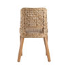 21 Inch Dining Side Chair, Woven Rattan Backrest, Wood Frame, Natural Brown